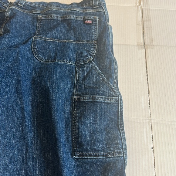 Dickies genuine Men's Blue denim Jeans zipper &  multiple pockets side tab 44x32 - Picture 8 of 12